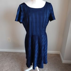 Antonio Melani Navy Shadow Stripe Dress (Size 12)